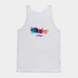 Cologne skyline in watercolor Tank Top